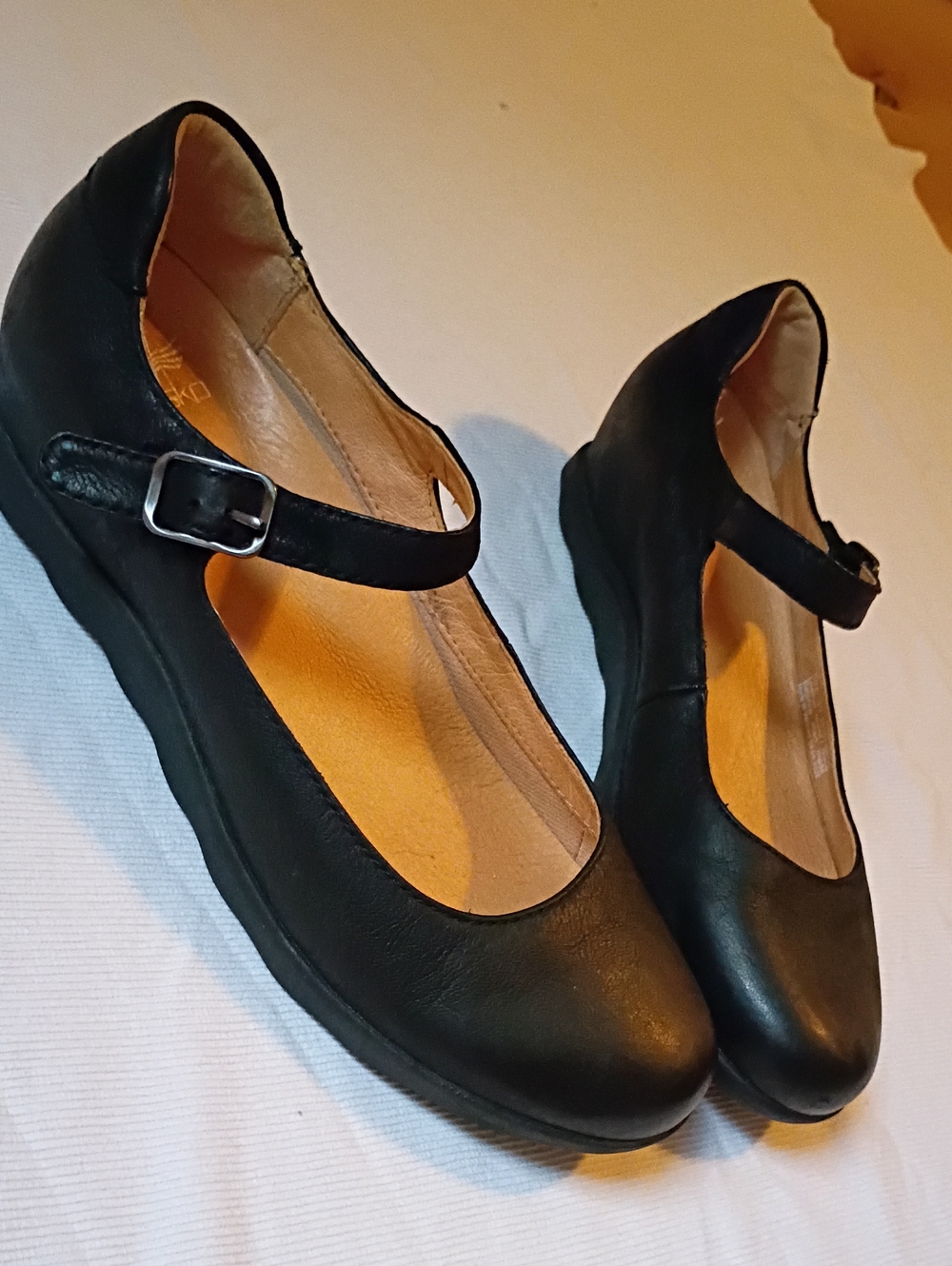 Dansko Black Mary Jane Slight Wedge EU39